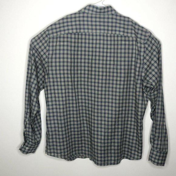 UNTUCKIT Men's Long Sleeve Large Shirt Navy Green - Picture 2 of 5